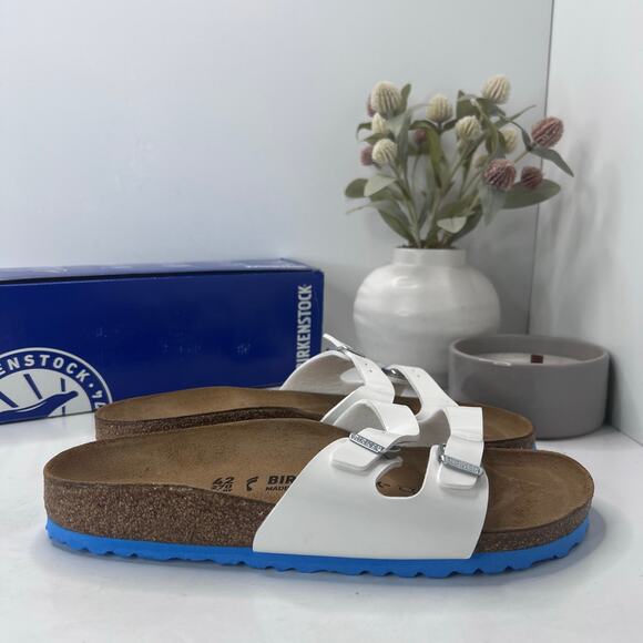 Birkenstock Ibiza Patent Leather White Narrow 1000570 Women 11/Men 9/EU 42 NWB - Picture 3 of 10